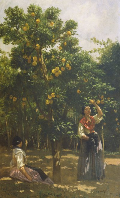 أشجار البرتقال مع النساء بواسطة فيليبو باليزي